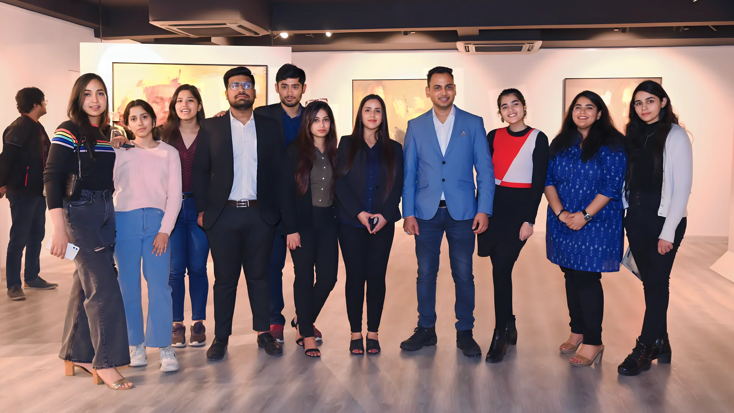 Lithvik Mukesh Sharma is photographed with CryptoMize team members.