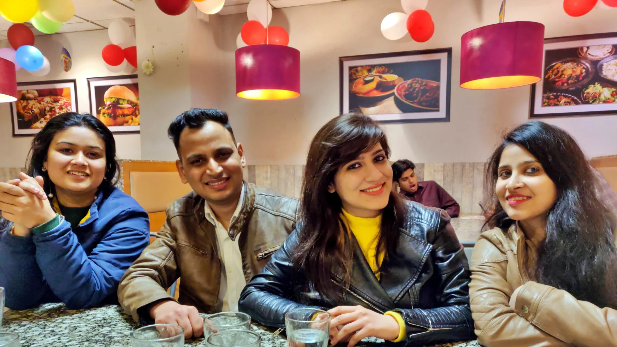 Lithvik Mukesh Sharma is photographed with Dr. Jyoti Kush and friends