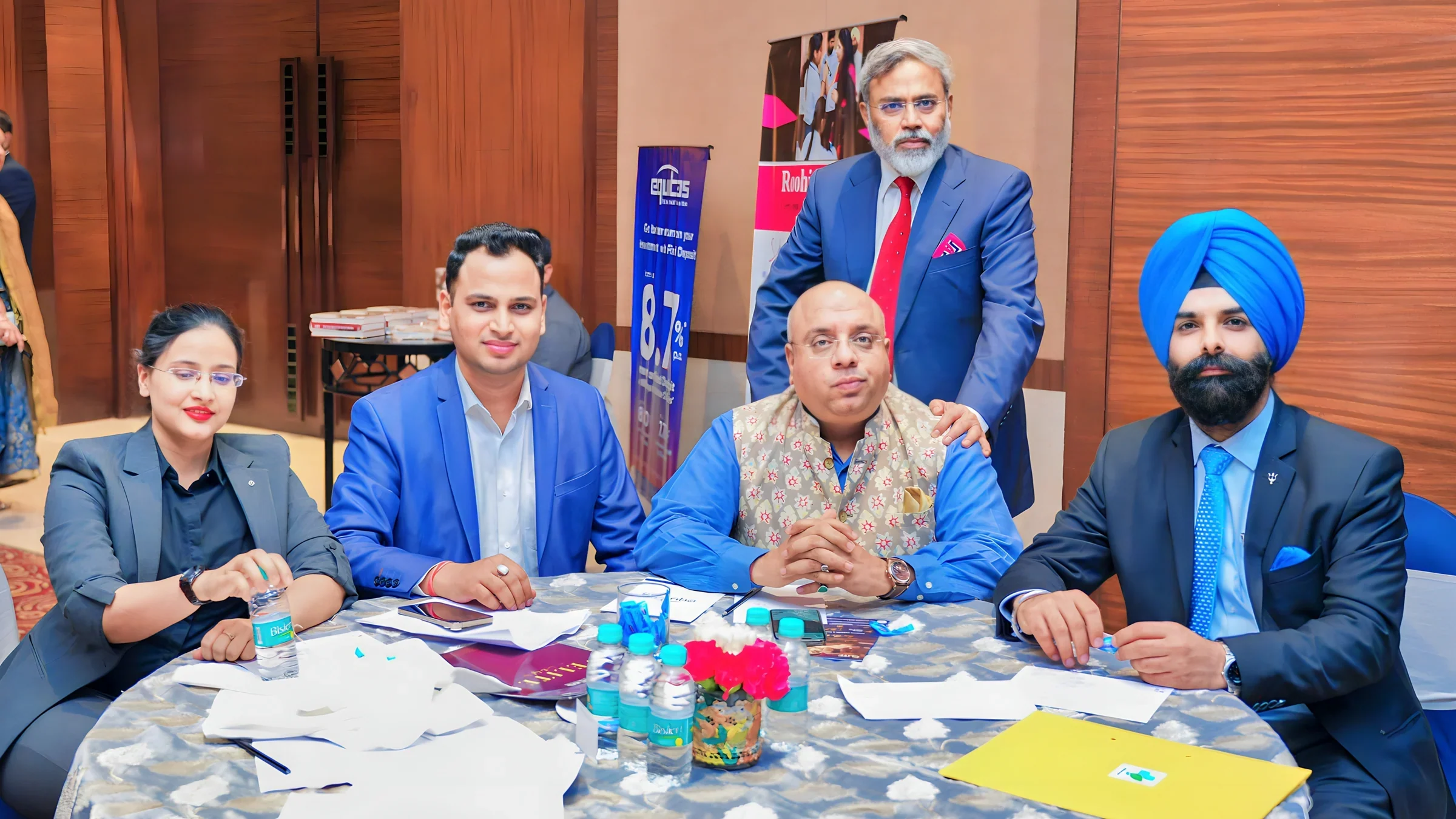 Lithvik Mukesh Sharma is photographed with Dr. Jyoti Kush, Balwinder Singh, and Anurag Batra (Chairman and Editor-in-Chief of BW Businessworld, founder of exchange4media) at the Delhi programme