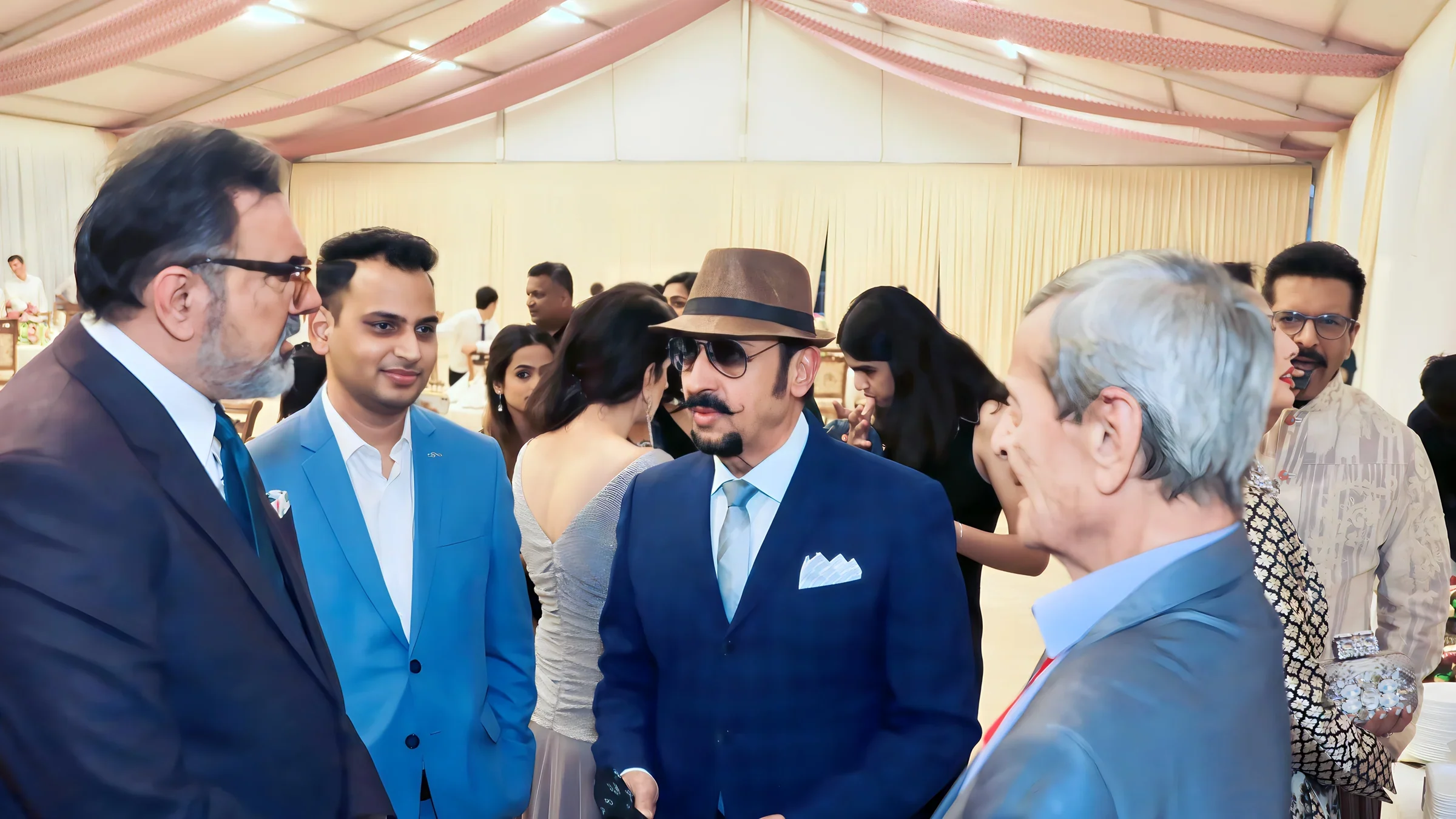 Lithvik Mukesh Sharma is photographed with Gulshan Grover and Boman Irani (Indian actor, photographer and voice artist) at the Tashkent Film Festival