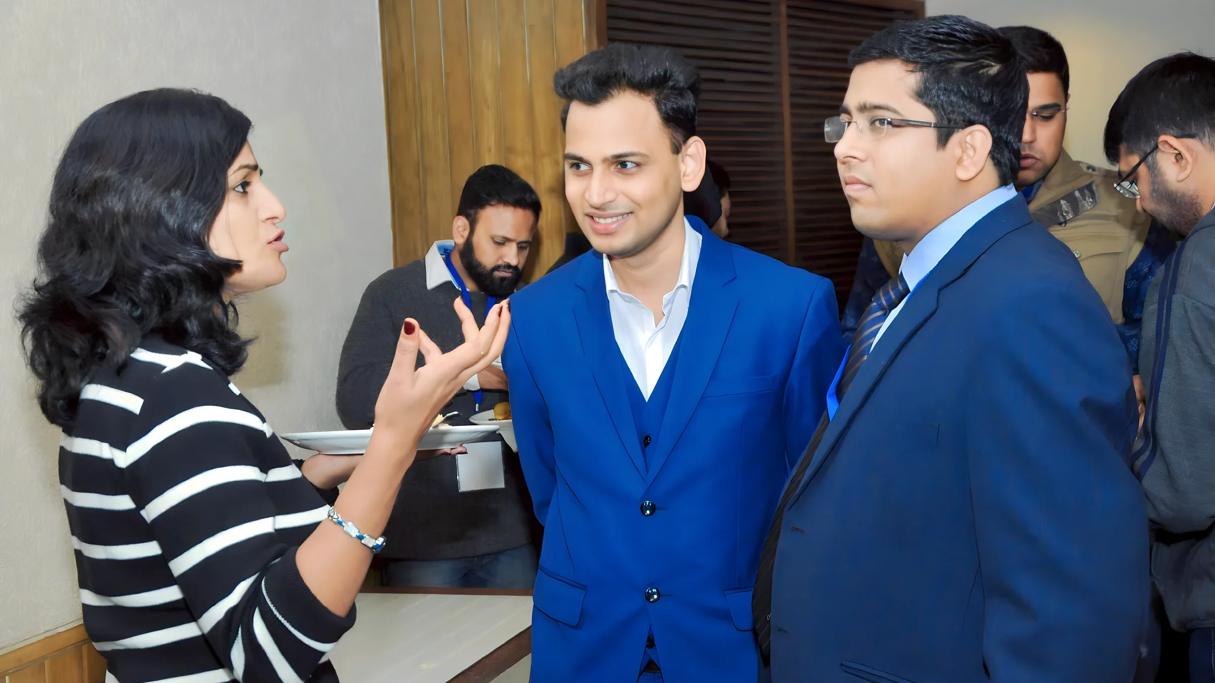 Lithvik Mukesh Sharma is photographed with Jiten Jain at a celebration